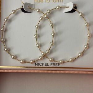 True to Form Pearl Hoop Earrings